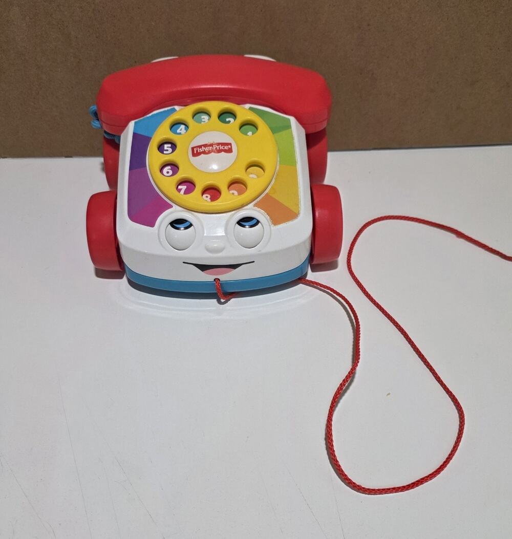 Fisher-Price Toddler Pull Toy Telephone Pretend Phone With Rotary Dial